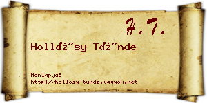 Hollósy Tünde névjegykártya